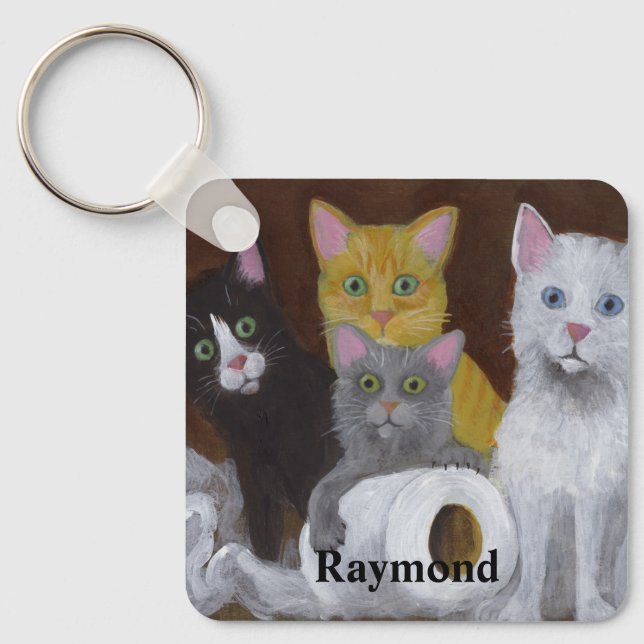 Playful Kittens Key Ring (Front)