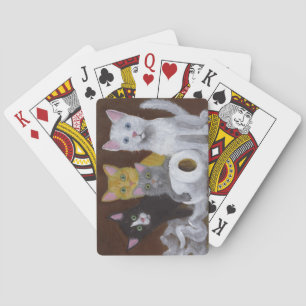 Playful Kittens Playing Cards