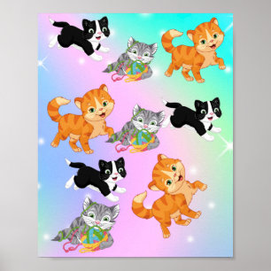 Playful kittens poster