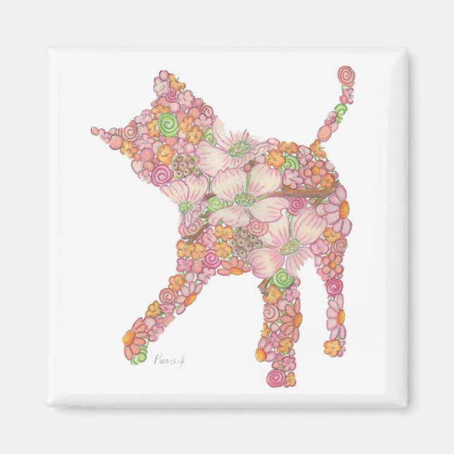 Playful Kitty in pINK Magnet (Front)