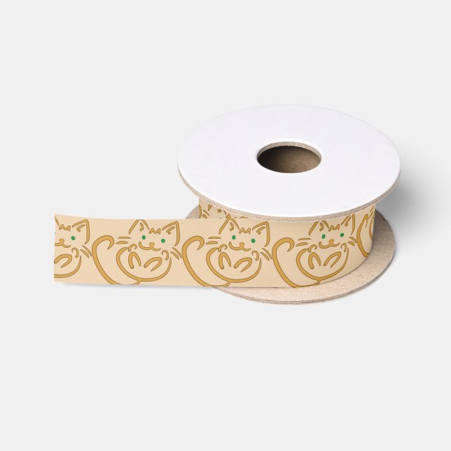Playful Kitty Satin Ribbon (Spool)