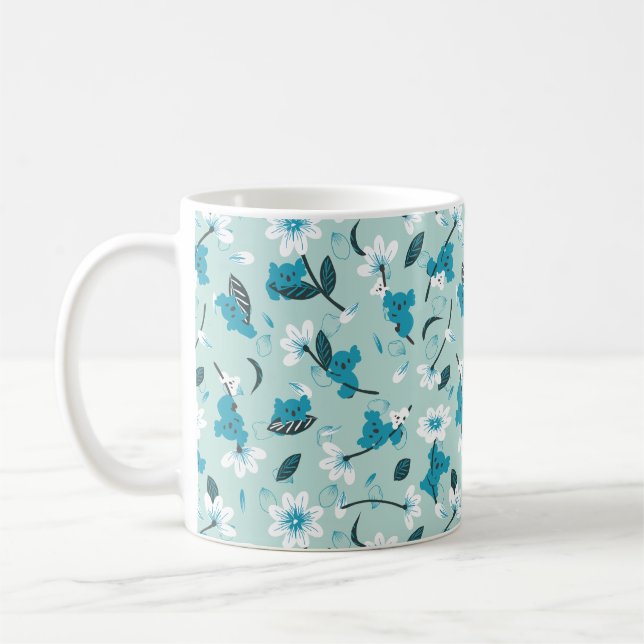 Playful Koala Pattern Cute Animal and Nature Art Coffee Mug (Left)