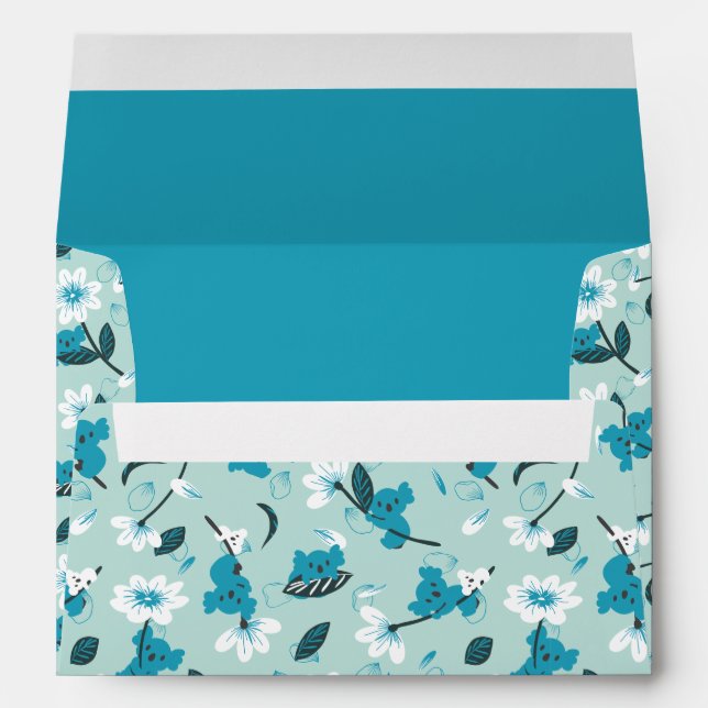 Playful Koala Pattern Cute Animal and Nature Art Envelope (Back (Bottom))