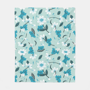 Playful Koala Pattern Cute Animal and Nature Art Fleece Blanket