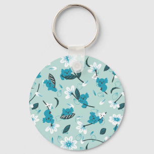 Playful Koala Pattern Cute Animal and Nature Art Key Ring
