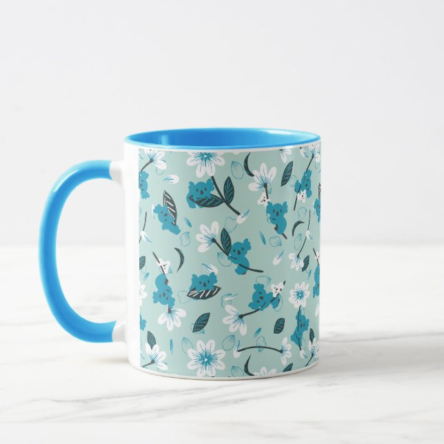 Playful Koala Pattern Cute Animal and Nature Art Mug (Left)