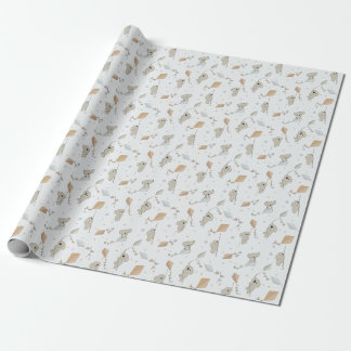 Playful koalas with flying kites kid nursery wrapping paper