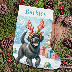 Playful Labrador Retriever Cute Happy Puppy Dog Small Christmas Stocking