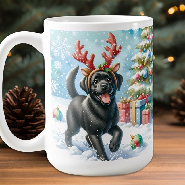 Playful Labrador Retriever Puppy Dog Christmas Coffee Mug (Creator Uploaded)