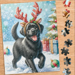 Playful Labrador Retriever Puppy Dog Christmas Jigsaw Puzzle<br><div class="desc">Looking for a fun and engaging activity to share with your family this holiday season? Look no further than our jigsaw puzzle collection featuring playful Labrador Retrievers! As a dog lover, you'll adore the variety of designs we offer, including cute and cuddly puppies, loveable yellow, chocolate, and black Labs, and...</div>