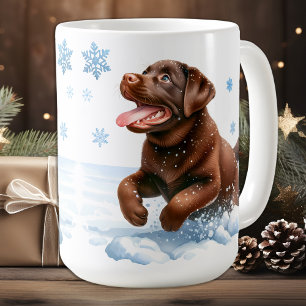 Playful Labrador Retriever Puppy Dog Holiday Coffee Mug