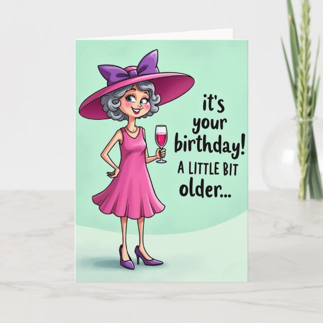 Playful Lady Birthday Card (Front)