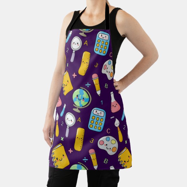Playful Learning – Cute Education Seamless Pattern Apron (Insitu)