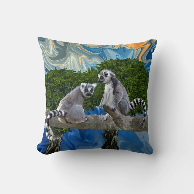 Playful Lemur-ick Cushion (Front)