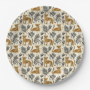 Playful Leopard Jungle Pattern Paper Plate