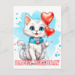 Playful Little Cat | Happy Birthday Postcard<br><div class="desc">This unique birthday postcard features a super cute kitten. Please feel free to personalise this card with your text to make it truly unique and one of a kind.</div>