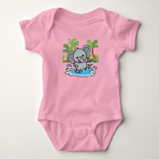 Playful Little Elephant Splash Baby Bodysuit