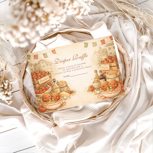 Playful Little Meatball Diapper Raffle Enclosure Card (Creator Uploaded)