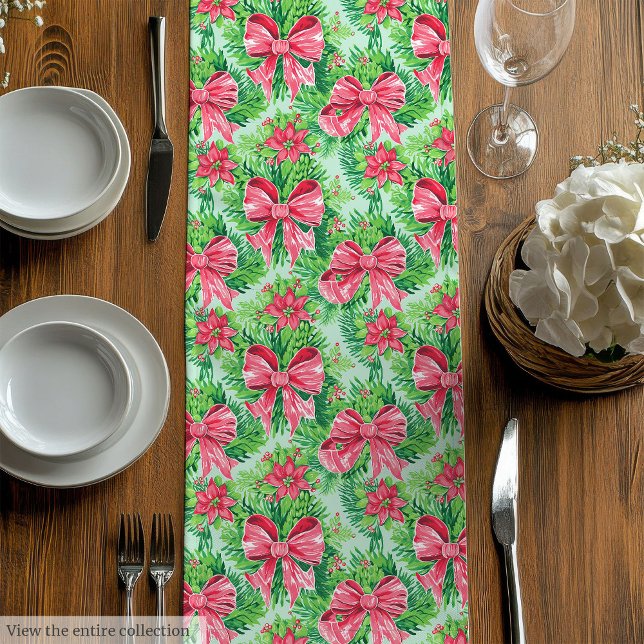 Playful magenta green preppy Christmas runner (Playful magenta green preppy Christmas runner)