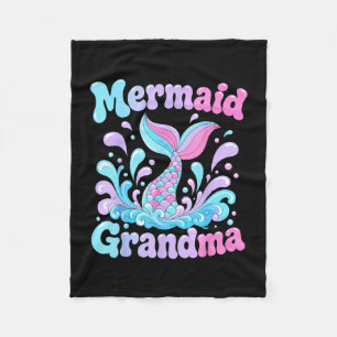 Playful mermaid tail with water splashes design fleece blanket