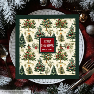 Playful Merry Christmas typography red green Napkin