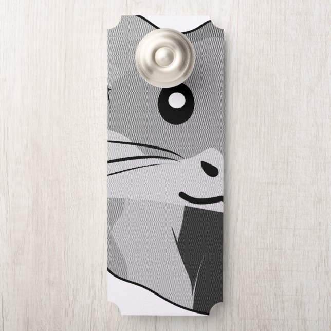 Playful Minimalist Hamster Door Hanger (On Knob)