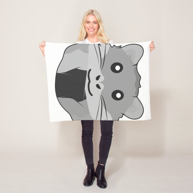 Playful Minimalist Hamster Fleece Blanket (In Situ)