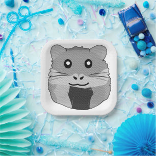 Playful Minimalist Hamster Paper Plate
