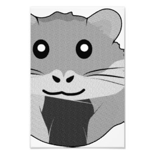 Playful Minimalist Hamster Photo Print