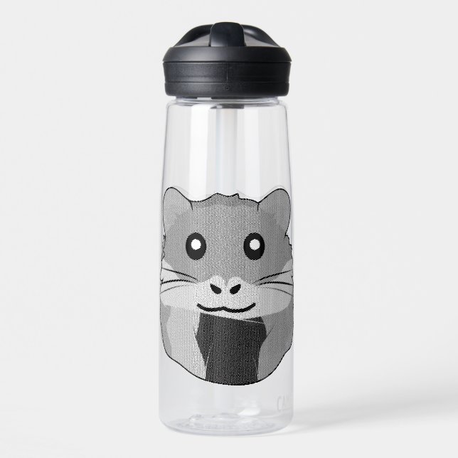 Playful Minimalist Hamster Water Bottle (Front)
