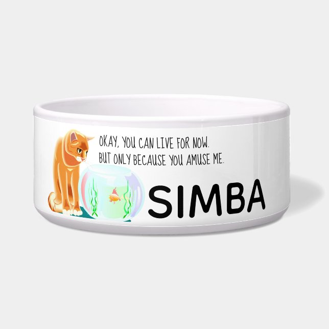 Playful, Mischievous Cat Taunting Fish Personalise (Front)