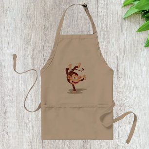 Playful Monkey Doing a Handstand Cute Animal Standard Apron