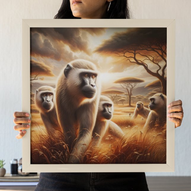 Playful Monkeys Frolicking Poster (Creator Uploaded)