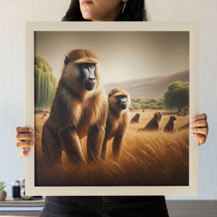 Playful Monkeys Frolicking Poster