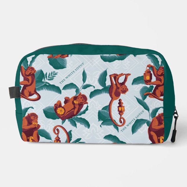 Playful Monkeys Pattern of The White Lotus Dopp Kit (Front)