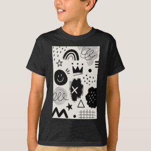 Playful Monochrome Shapes T-Shirt