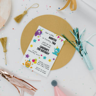 Playful Monster Birthday Invitation