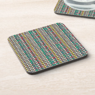 Playful Mosaic Abstract Pattern Design 1306 Coaster