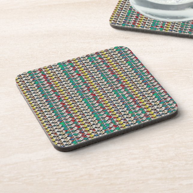 Playful Mosaic Abstract Pattern Design 1306 Coaster (Left Side)