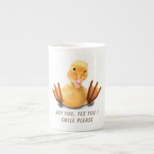 Playful Mug Yellow Duckling Happy Wink - Smile