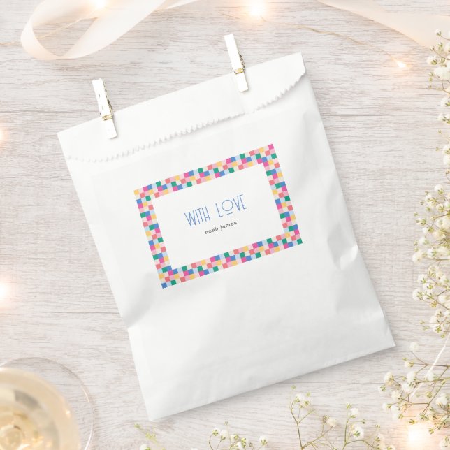 Playful Multicolor Blocks Favour Bag (Clipped)