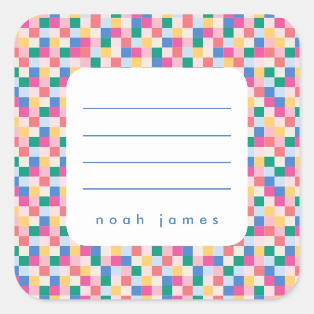 Playful Multicolor Blocks Frame Sticker (Front)