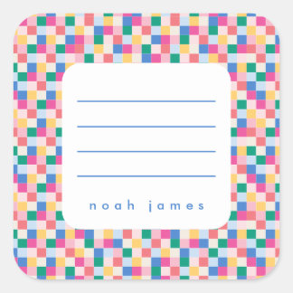 Playful Multicolor Blocks Frame Sticker