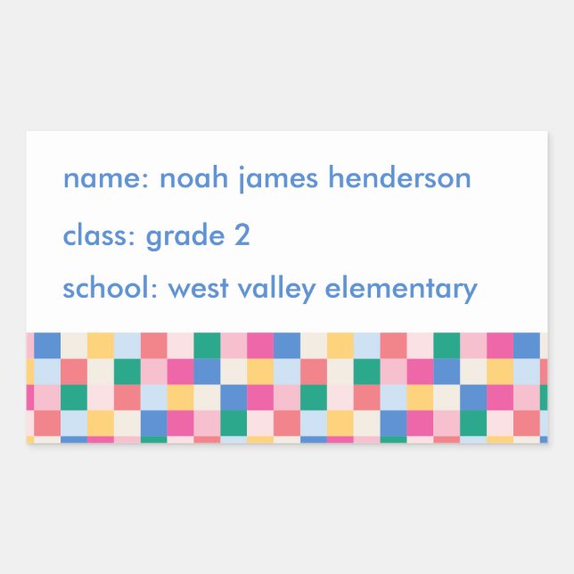Playful Multicolor Blocks Pattern Rectangular Sticker (Front)