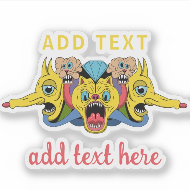 playful multicolor cartoon psychedelic creature (Front)