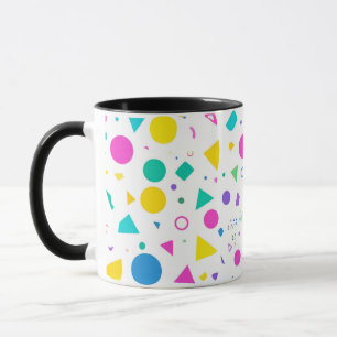 Playful Neon Memphis Geometric Retro Pattern Mug