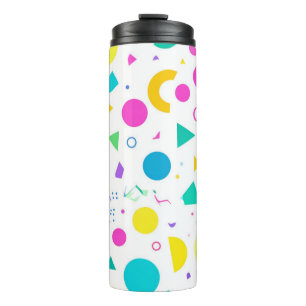 Playful Neon Memphis Geometric Retro Pattern Thermal Tumbler