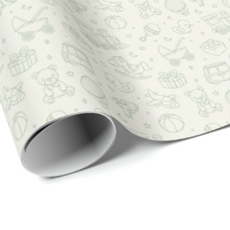 Playful Neutral Baby Gift Wrap