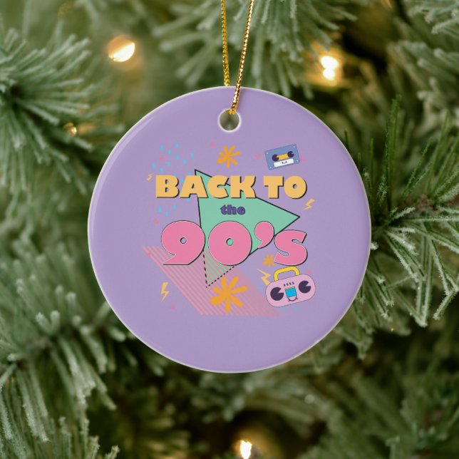 Playful Nostalgia Design  Ceramic Ornament (Tree)