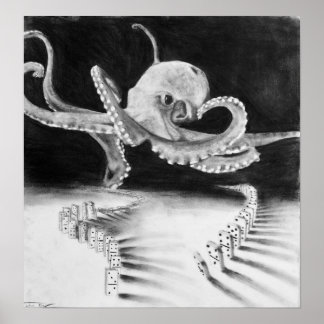 playful octopus poster